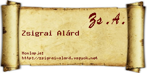 Zsigrai Alárd névjegykártya